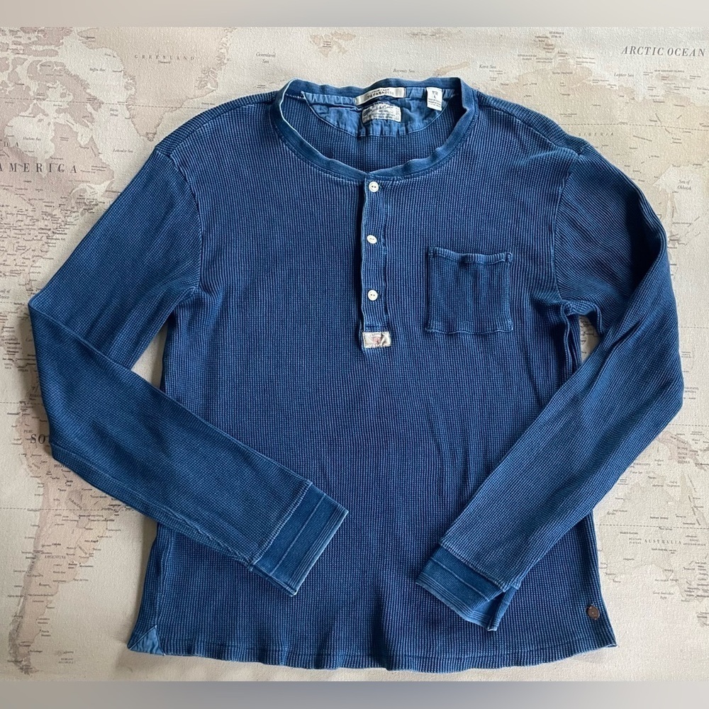 SCOTCH & SODA Structured Long Sleeve Waffle Size Large - Picture 3 of 9